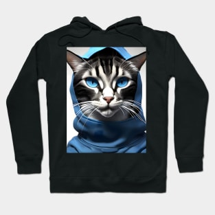 Hooded Cat - Modern Digital Art Hoodie